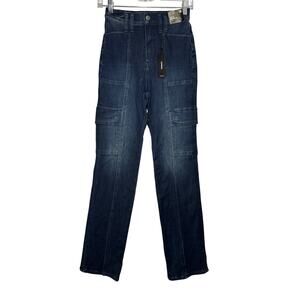 NWT Express high 90s slim‎ super high rise cargo jeans womens 0 streetwear y2k